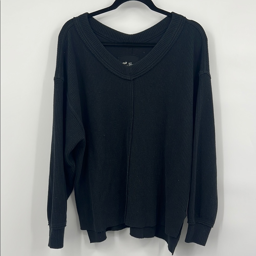 Aerie Black Knit Top XS